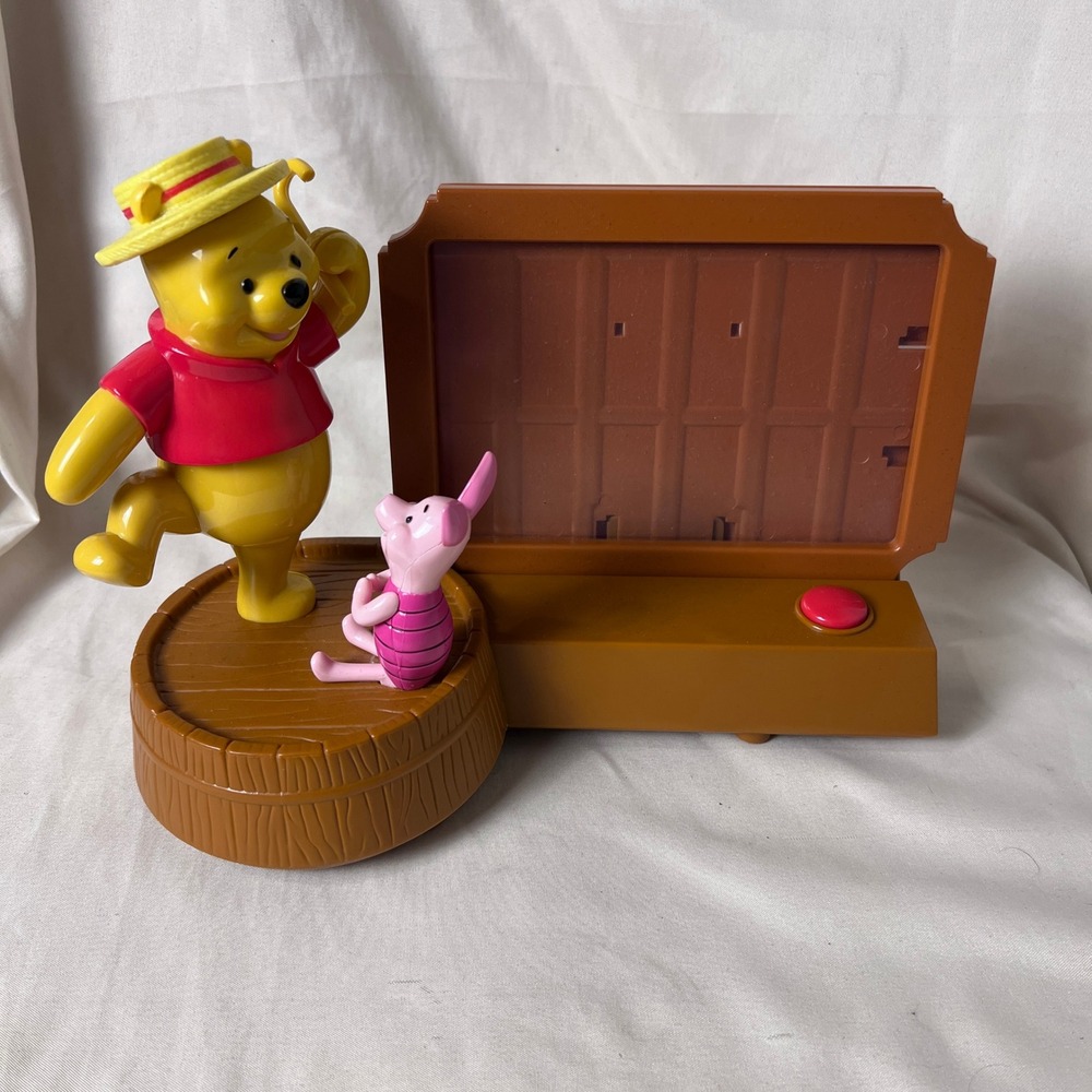 Disney Winnie the Pooh and Piglet Dancing Interactive Photo Frame Brown Base